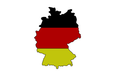 Germany map with flag