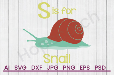 S For Snail - SVG File, DXF File