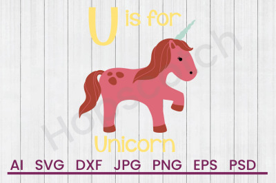 U For Unicorn - SVG File DXF File