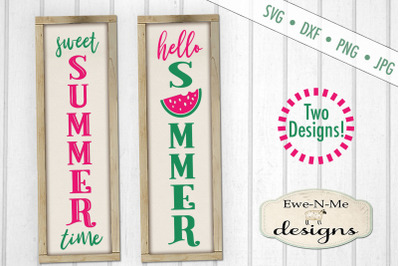 Summer Vertical Porch Sign Designs  - Watermelon - SVG, DXF, JPG, PNG