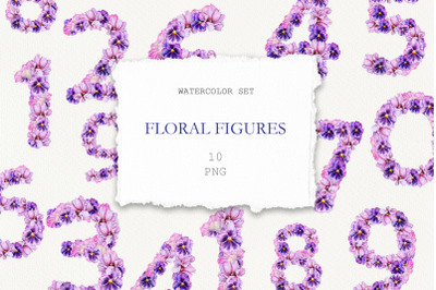 Watercolor Floral Numbers