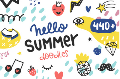Hello Summer Doodles - Clipart Set