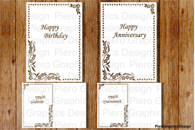 Happy Birthday, Happy Anniversary, Thank You, Greeting Card SVG files