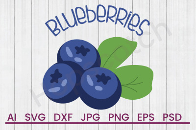 Blueberry Bunch - SVG File, DXF File