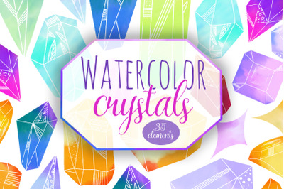 Watercolor crystals