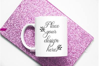 white coffee mug mock up 11 oz sublimation  cup pink modern mockup