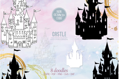 Hand Drawn Castle | Princess Royal Palace | Fairy tale