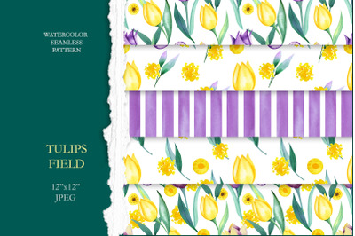 Tulips Seamless Patterns