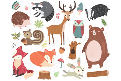 Cute Forest Animal Collections Set