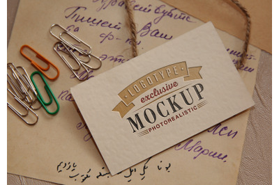 Photorealistic mock-ups with antique vintage background