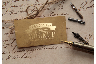 Photorealistic mock-ups with antique vintage background