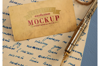 Photorealistic mock-ups with vintage antique background