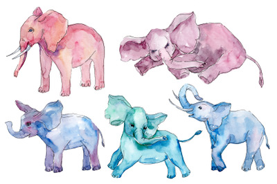 Baby elephant (for baby shower cards) Watercolor png