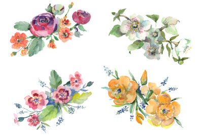 Bouquet Hello summer watercolor png