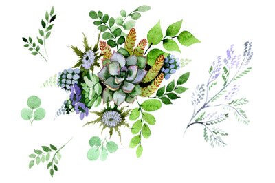 A bouquet of love flies watercolor png