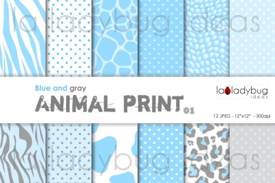 Blue animal print wallpaper. Animal print background. Pattern. 