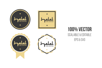 Halal certified label vector