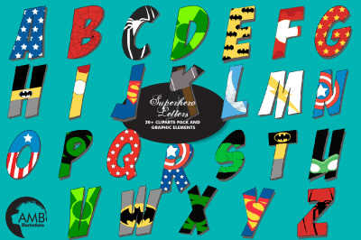 Superhero Letters Clipart AMB-2109