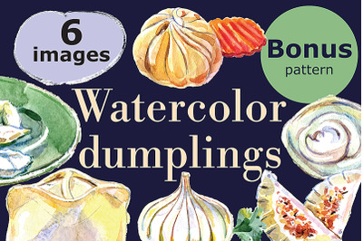 Watercolor dumplings set+Bonus!