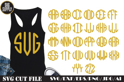 Gold Monogram Alphabet SVG Cut File