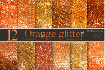 Orange Glitter Digital Papers