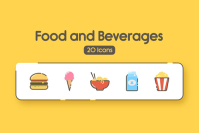 Food and beverages icons