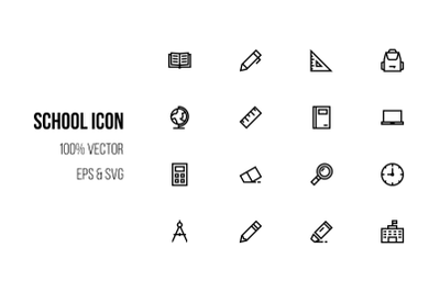 School icon in line style
