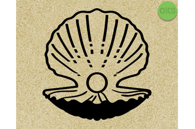 pearl clam oyster svg, eps, dxf