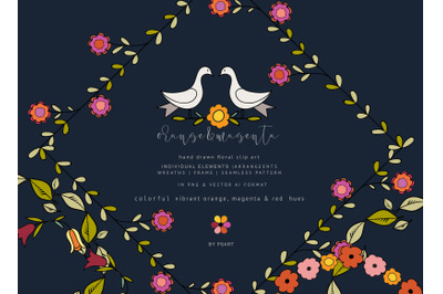 Hand-drawn Floral Clipart Set