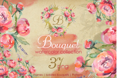 Euro Bouquet pink Watercolor png