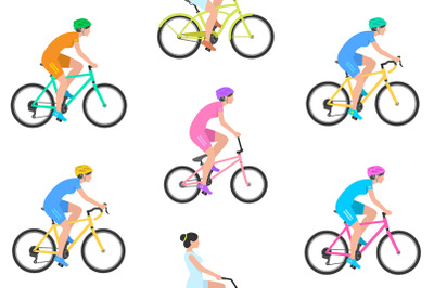 pattern with Women riding bicycles