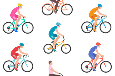 pattern with Men riding bicycles