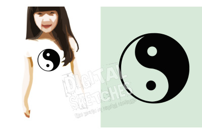 Yin Yang Cut File, Yin Yang SVG, Cricut, Silhouette, Vector Graphic