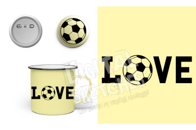 Love Vector Graphic, SVG Soccer, Cricut Files, Love Soccer Cut File