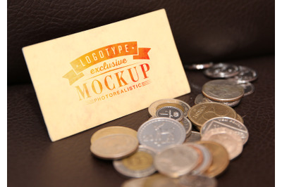 Photorealistic mock-ups with coins on background
