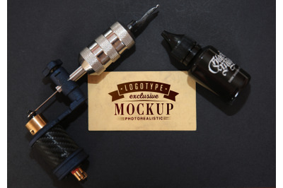 Photorealistic mock-ups with tattoo equipment background