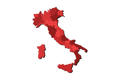 Italy map with regions