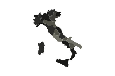 Italy map with regions