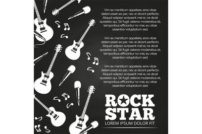 Rock star chalkboard poster design