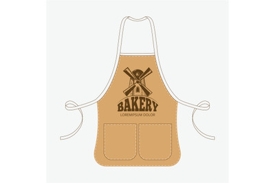 Vintage baker apron with mill emblem