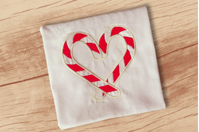 Candy Cane Heart | Applique Embroidery