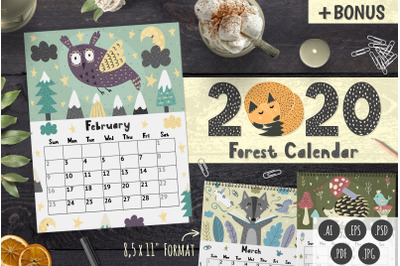 2020 Forest Calendar Template
