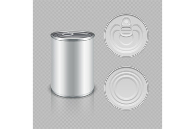 Realistic canned metal packaging