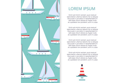 Flat sailboats banner template design