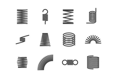 Metal spiral flexible wire elastic spring icons i