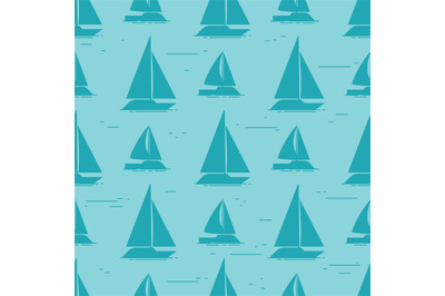 Sailboat silhouettes seamless pattern design