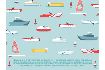 Sea transport poster design - boats and ships background