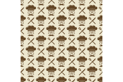 Chef seamless pattern design - kitchen seamless texture