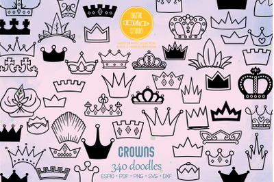 Crowns | Hand Drawn Princess Tiara | King, Queen, Royal Doodles