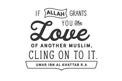 if Allah grants you the love of another muslim, cling on to it